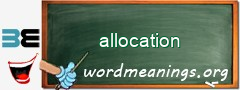 WordMeaning blackboard for allocation